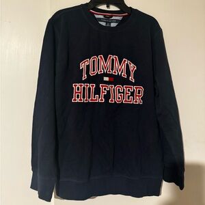Tommy Hilfiger Boys Large Sweater Pullover Blue Crewneck Preppy USA Embroidered